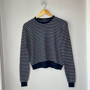 Brandy Melville Cotton Striped Navy Sweater